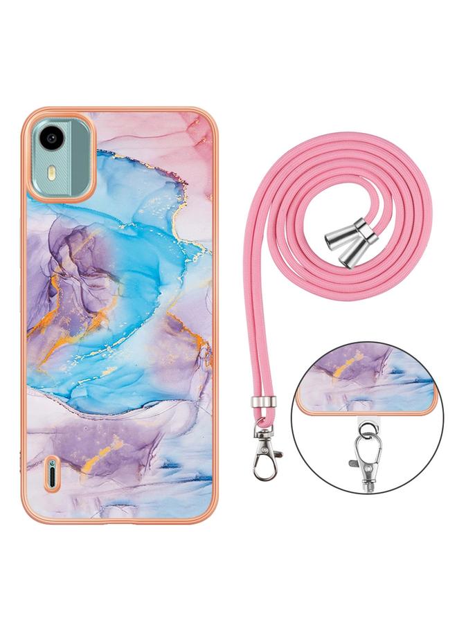 اس-توب جراب لهاتف Nokia C12 مطلي بالكهرباء IMD TPU مع حبل تعليق - Image 3