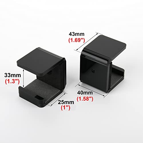 Cosmos 1 Pair Hockey Stick Wall Mount Rack - Horizontal Display Holder & Storage Organizer Hanger for Ice Hockey Stick, Space-Saving Display Bracket with Anti-Scratch Pad (Solid Black) - Image 3