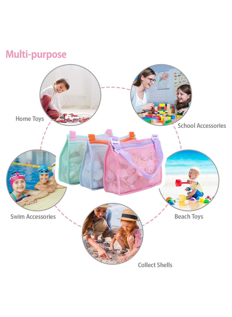 ORiTi حقيبة شبكية لألعاب الشاطئ للأطفال لجمع الأصداف الرملية والألعاب وإكسسوارات السباحة - Image 5