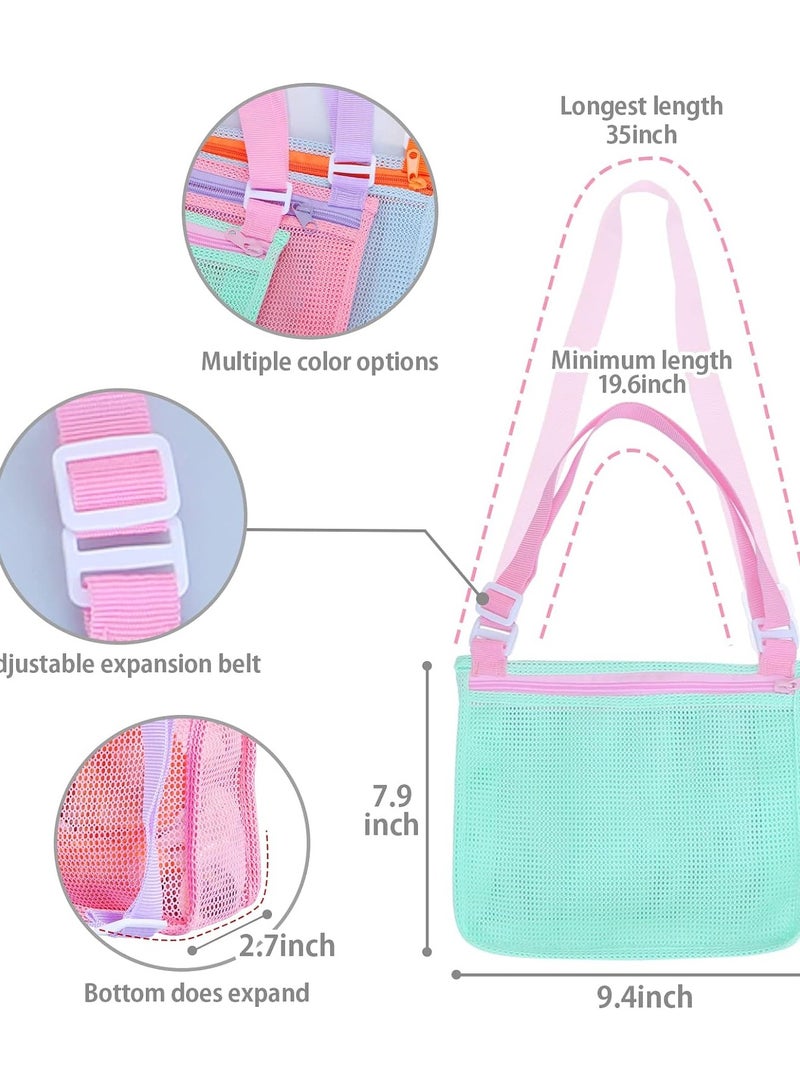 ORiTi حقيبة شبكية لألعاب الشاطئ للأطفال لجمع الأصداف الرملية والألعاب وإكسسوارات السباحة - Image 4