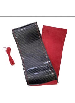Generic High quality soft suede carbon hand sewn stitching car steering wheel cover 