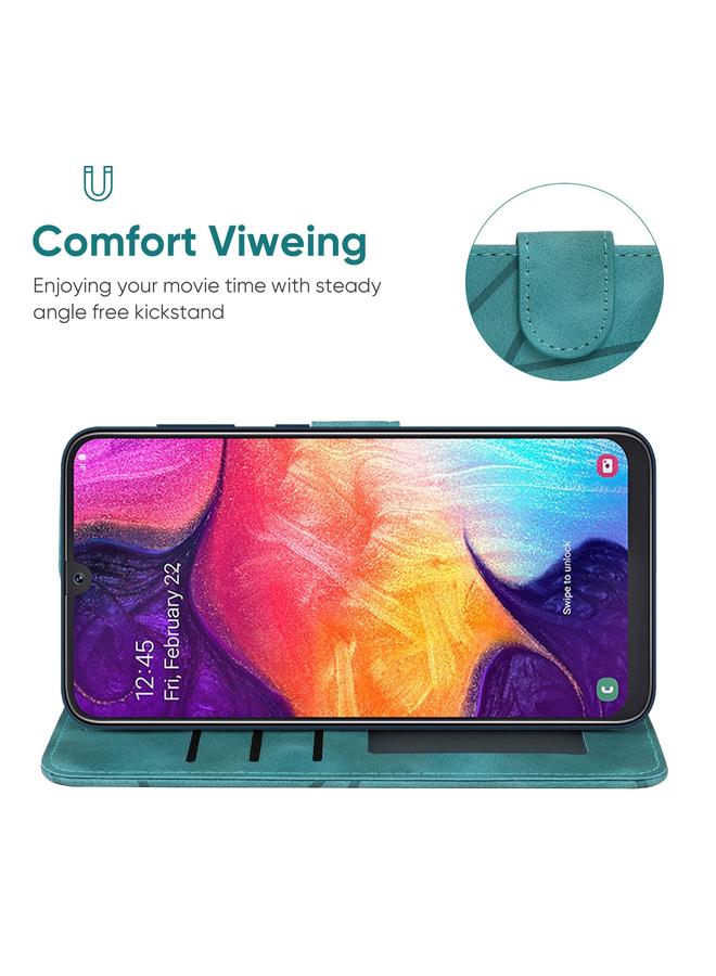 S-TOP Case For Samsung Galaxy A50 Skin Feel Geometric Lines Leather Phone Case - Image 4