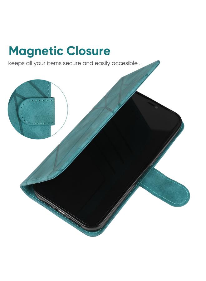 S-TOP Case For Samsung Galaxy A50 Skin Feel Geometric Lines Leather Phone Case - Image 5