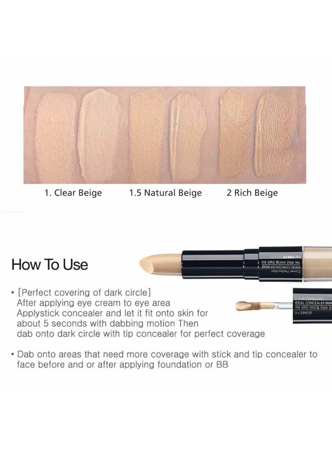 THESAEM Cover Perfection Ideal Concealer Duo (#2 Rich Beige) | Dual Type Full Coverage Concealer, High Adherence High Pigmented, No Clumping in Wrinkles, Crease-Proof Concealer - Image 5