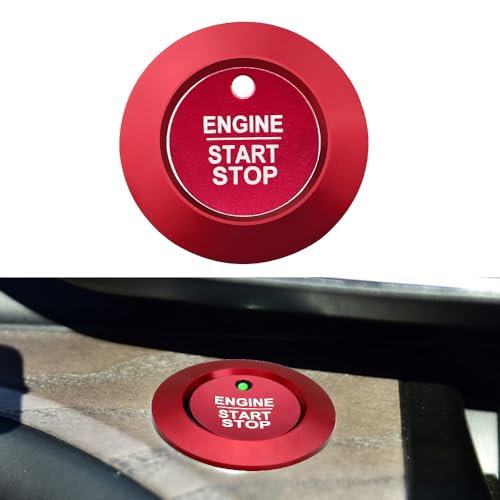 LECART Red Start Button Cover Sticker Fit for Ford Explorer ST XLT Limited Platinum 2024 2023 2022 2021 2020 Auto Interior Accessories Keyless Ignition Decoration Trims Pack of 2 - Image 1