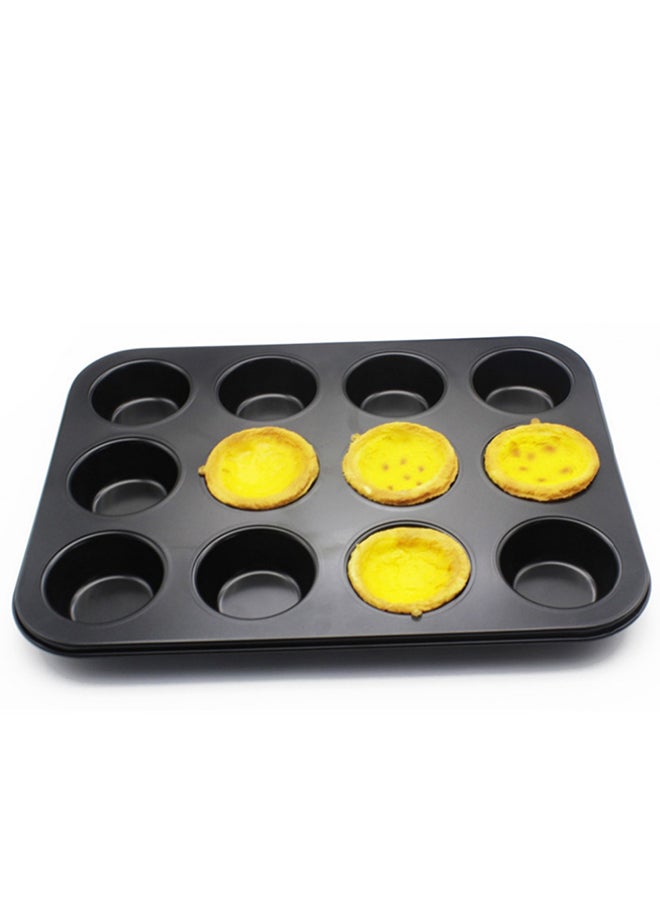 12 Grid Cup Cake Mould Black 35X26cm - Image 3