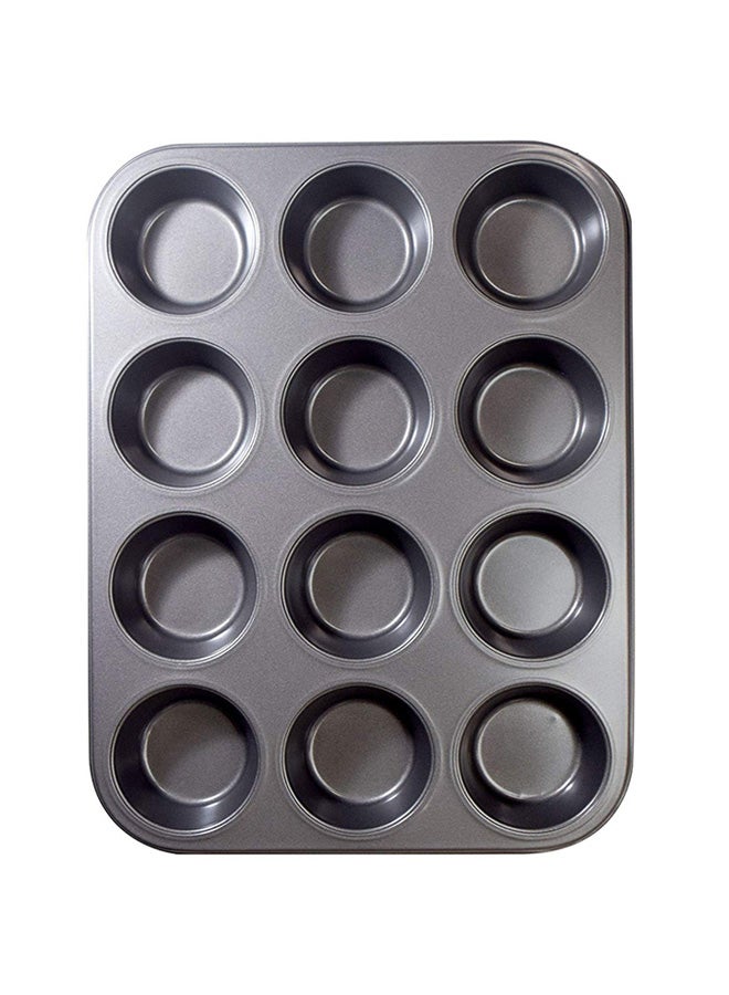 12 Grid Cup Cake Mould Black 35X26cm - Image 1
