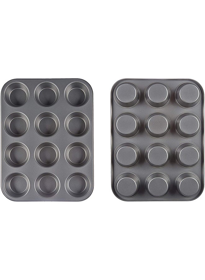 12 Grid Cup Cake Mould Black 35X26cm - Image 2