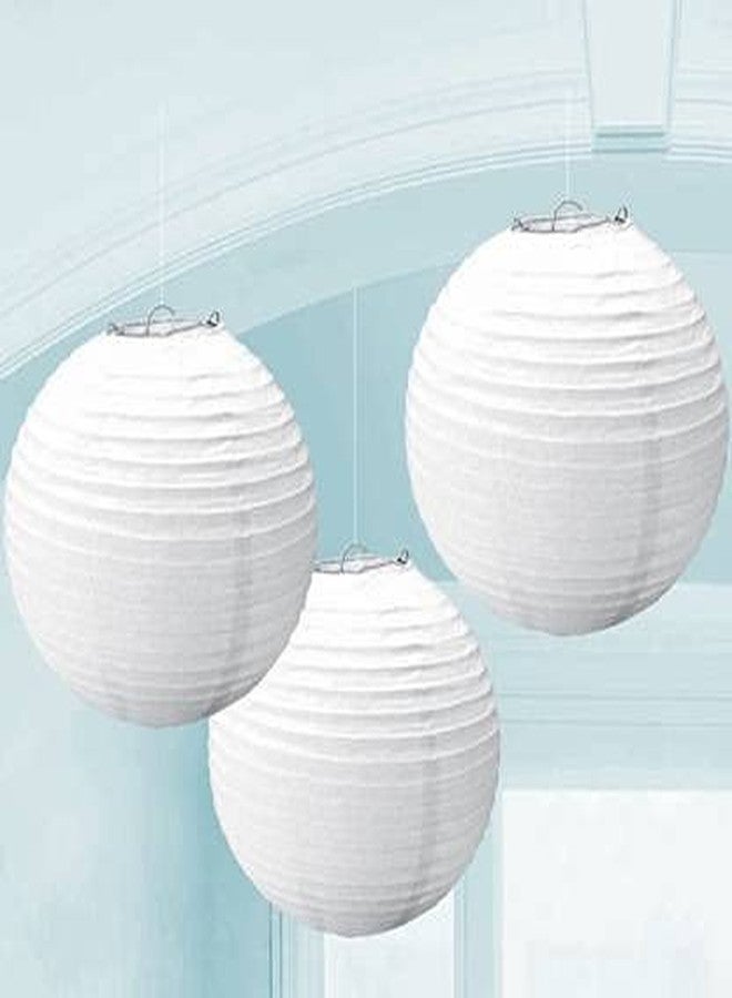 SHB Paper Lamp Lantern Shade for Decoration Home Office Room Party Gardern (12 Inch; White) 10 Pieces (Multi) - Image 2
