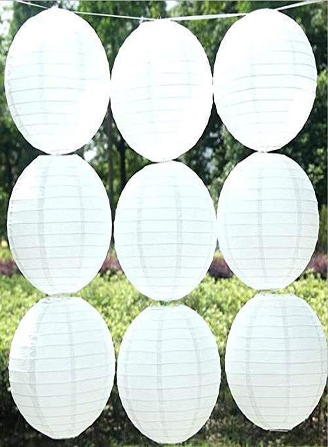 SHB Paper Lamp Lantern Shade for Decoration Home Office Room Party Gardern (12 Inch; White) 10 Pieces (Multi) - Image 3