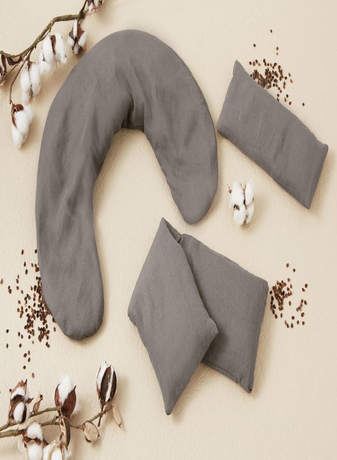 Bucky Linen Hot & Cold Eye Pillow, Natural Buckwheat Filling, Gray, 8x3.5-inch - Image 4