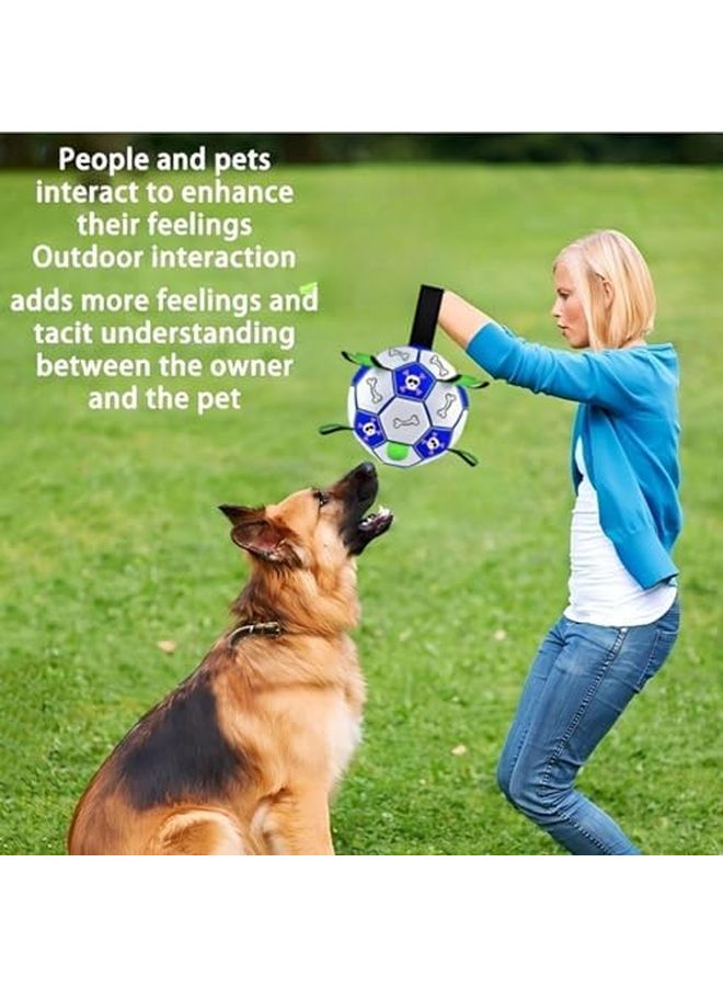 كرة الكرة الزرقاء غير القابلة للتدمير للكلاب من جميع السلالات للعب في الهواء الطلق شد الحبل - Image 3