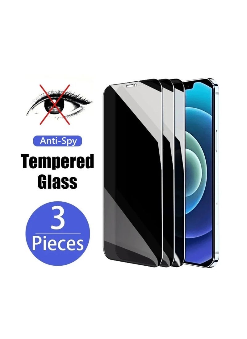 Raxoom iPhone Tempered Glass 3 Pack Privacy Screen Protector Set For iPhone 13 Mini 5.42 Inch Anti-Spy Tempered-Glass, Scratch Resistant iPhone Glass Full-Coverage Glass (Privacy, iPhone 13 Mini) - Image 2