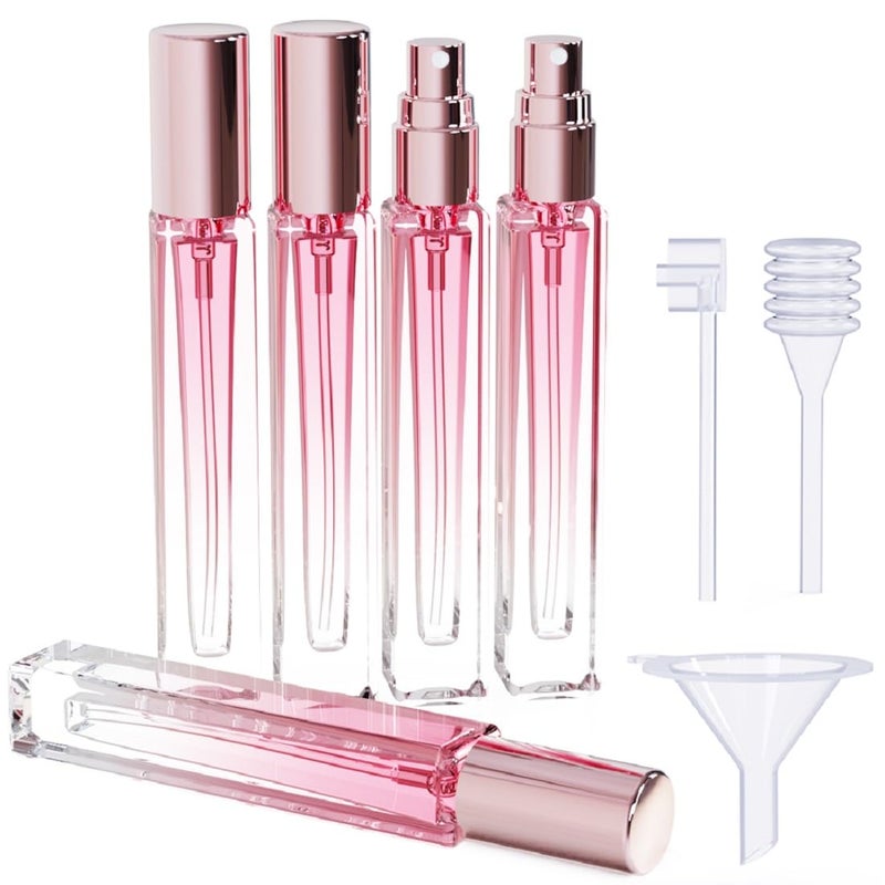 seafulee Travel Perfume Bottle Refillable 10ml 5 PCS Cologne Sprayer Mini Perfume Atomizer Empty SmallContainers For Toiletries Pink Square - Image 3