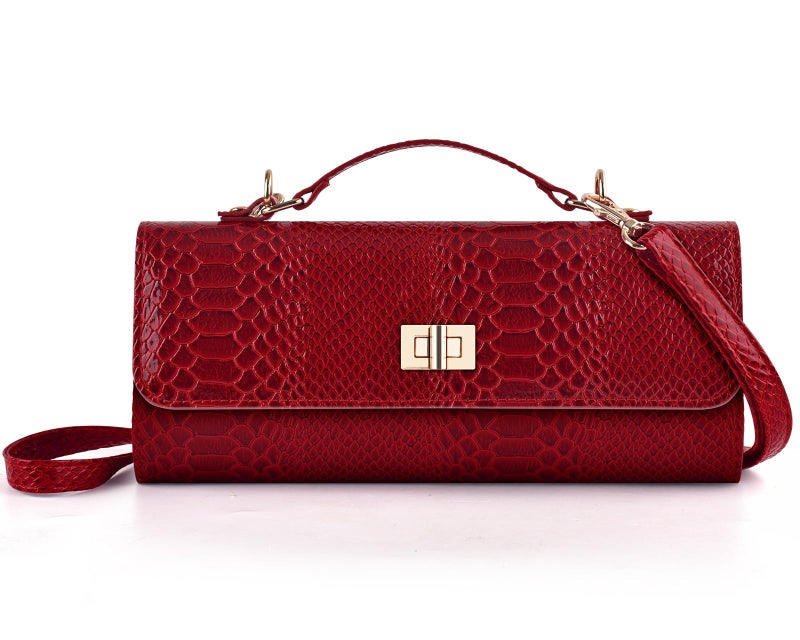 ERKOON Evening Bag Clutch Purses for Women Handbag for Formal Wedding Party Cocktail Prom Crossbody Envelope Bag with Detachable Shoulder Strap (Red) - Image 1