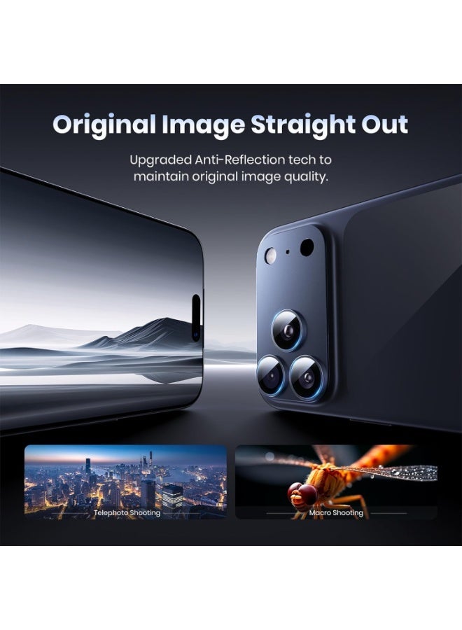 iPhone 17 Pro Max Camera Lens Protector - Matte Metal Plate Military Grade Shatterproof 9H Tempered Camera Glass Cover, Scratch Resistant, Case Friendly - Image 4