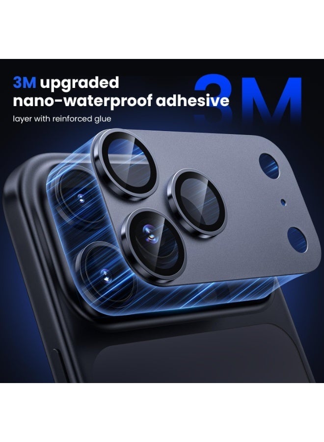 iPhone 17 Pro Max Camera Lens Protector - Matte Metal Plate Military Grade Shatterproof 9H Tempered Camera Glass Cover, Scratch Resistant, Case Friendly - Image 5