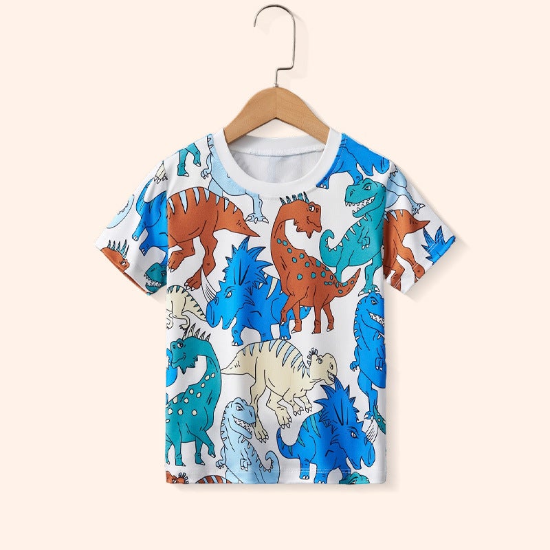 Children'S Short Sleeve T-Shirt New Cartoon Car Print Short Sleeve T-Shirt I Children'S Clothing Boys Casual Fashion Tops Clothing - Image 1