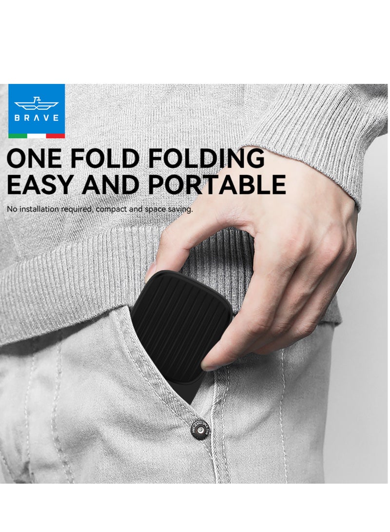 Brave Foldable Phone Holder for Desk - Adjustable Height Portable Cell Phone Stand, Durable Desk Base Compatible with iPhone 16, 15, 14, 13 Pro Max, Mini, 12, 11, XR, X, 8 Plus, SE, Samsung S25, S24, S23, S22, S21, iPad Mini, Tablets and All Smartphones (Black) - Image 5