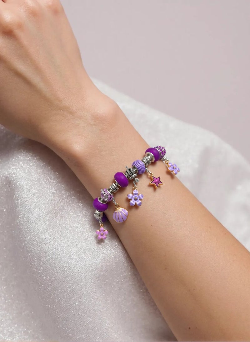 Bracelet Making Kit for Girls, 76 PCS DIY Jewelry Craft Set with Charm Beads and Gift Box, Creative Art Present for Kids Ages 8-12, Adults (purple) - Image 5