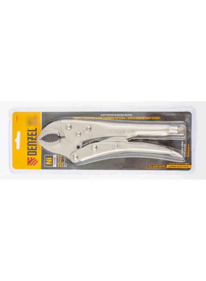 DENZEL 7" (180mm) Curved Jaw Locking Pliers with Nickel Coating - Model 7718421 - Image 1
