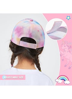 WAWSAM Kids Baseball Hat Girls Unicorn Cap Girls Baseball Cap Pink Cap for Girls Adjustable Trucker Cap for Kids Cute Aqua Cap for Toddlers  - Image 4