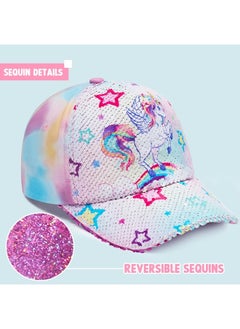 WAWSAM Kids Baseball Hat Girls Unicorn Cap Girls Baseball Cap Pink Cap for Girls Adjustable Trucker Cap for Kids Cute Aqua Cap for Toddlers  - Image 3