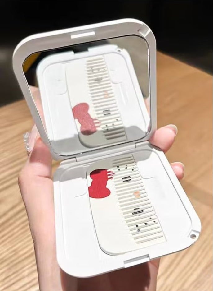 OMEVE Folding Portable Mirror Makeup,Cute Shaped Portable Mirror with Comb , Mini Vanity Mirror Portable Travel Makeup Mirror for Purse Cosmetic Mirror for Women Home Office - Image 3