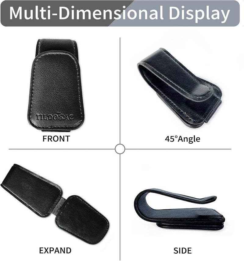 TILDOSAC Sunglass Holder Organizer Clip for Car Visor, Durable and Scratch Resistant Sunglasses Organizer with Magnetic Clip, 2Pack Black Car Interior Essentials Accessories for Men Women Aesthetic - Image 4