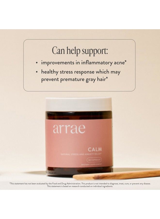 Arrae Calm Cortisol Manager - 60 Stress & Panic Relief Capsules - Mood Support Supplement w/L-Theanine, Inositol, Passionflower, & Magnesium to Help You Feel Zen - Image 5