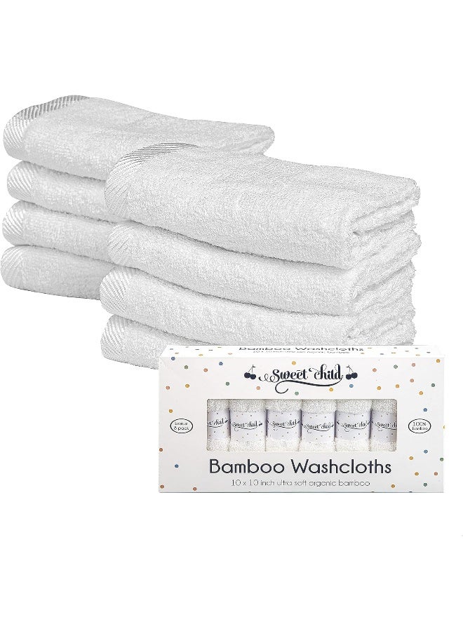 Sweet Child 8-Pack Baby Washcloths -Super Soft Rayon,Wash Cloths for Newborn,Infants and Kids, Bath Baby Towels, for Body and Face White - Image 2