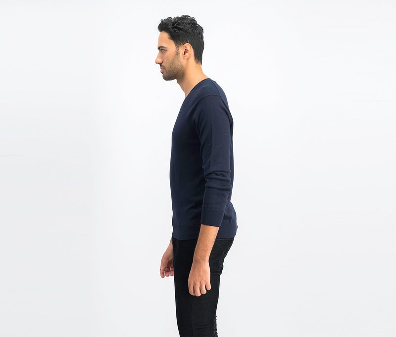 PERRY ELLIS سويت شيرت رجالي بولوفر، كحلي - Image 4