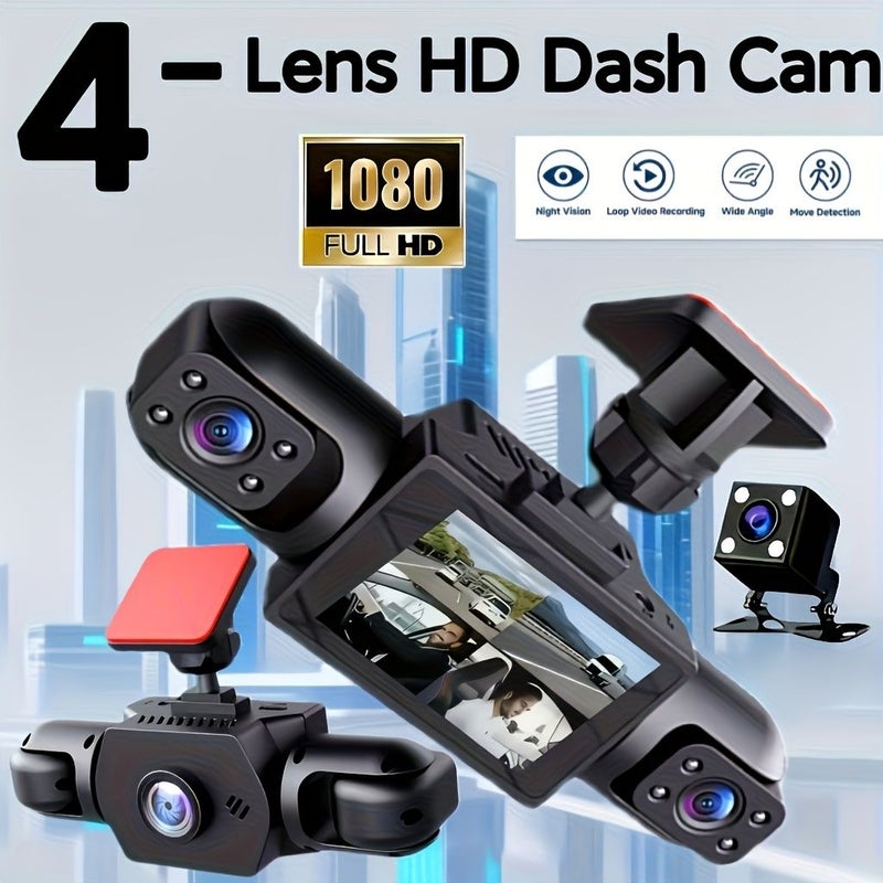 4 Lens Y107 Dasch Camera HD 4 Way Real Time Recording Wide Angle G-sensor - Image 1