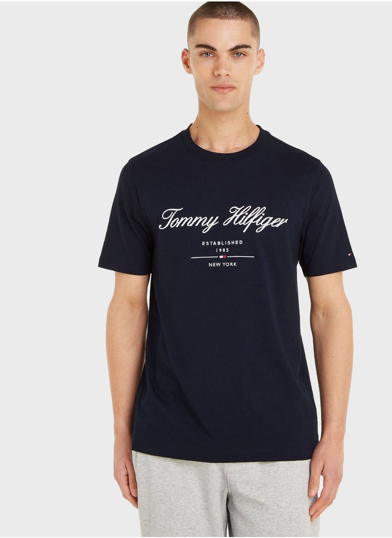 TOMMY HILFIGER - Regular Fit T-Shirt With Script Logo - Image 1