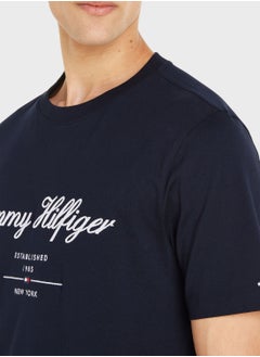 TOMMY HILFIGER Regular Fit T-Shirt With Script Logo  - Image 3