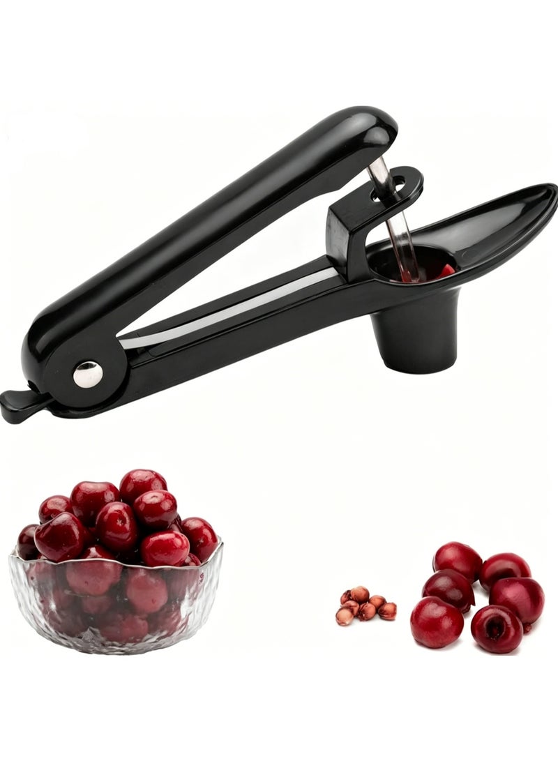 Cherry Pitter Tool Cherries Corer Pitter Tool Stainless Steel Fruit Pit Remover for Cherry Jam with Lock Design - Image 1