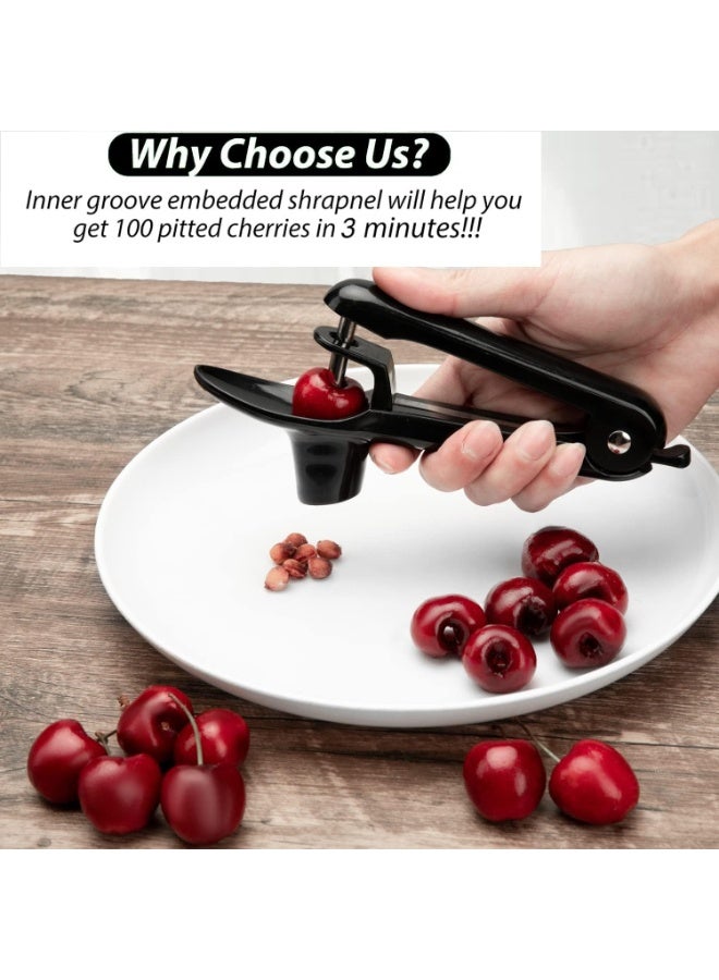 Cherry Pitter Tool Cherries Corer Pitter Tool Stainless Steel Fruit Pit Remover for Cherry Jam with Lock Design - Image 3