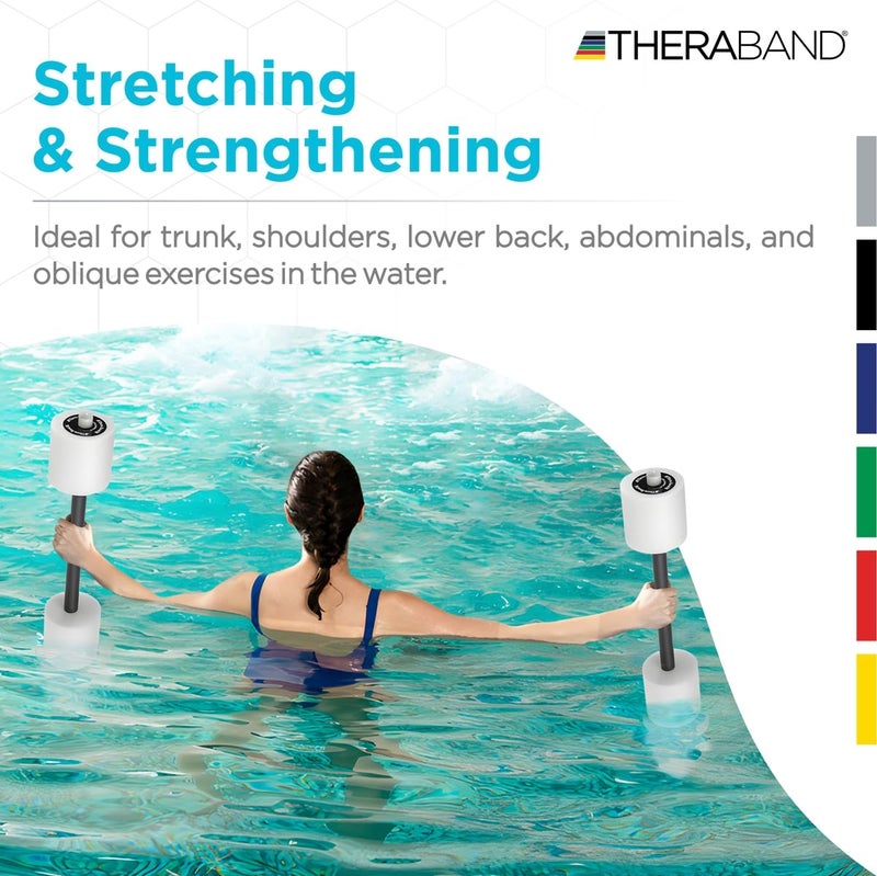 THERABAND Swim Bar with Padded Grip for Buoyancy-Based Swim Training and Swim Lessons, Aquatic Fitness Equipment, Aqua Training Barbell, Water Aerobics Equipment, Swimming Aid for Children to Seniors - Image 4