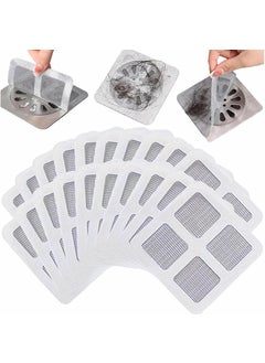BUILDFAST BUILDFAST Pack of 10 Disposable Shower Drain Hair Catcher Drain Hair Catcher Waterproof Mesh Stickers for Bathroom Accessories Apartment Essentials for Kitchen Sink Bathtub 10  - Image 1