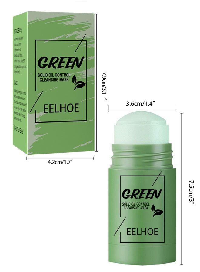 EELHOE Green Tea Mask Stick, Blackhead Remover Face Mask Clay Mask Purifying Oil Control Clean Solid Mask Moisturizing Acne Deep Pore Cleansing - Image 5
