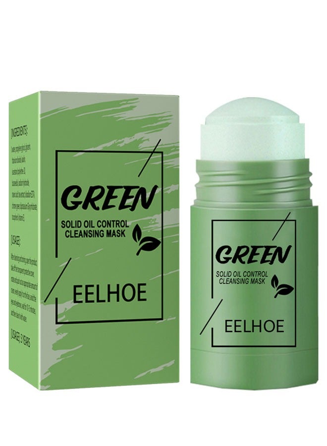 EELHOE Green Tea Mask Stick, Blackhead Remover Face Mask Clay Mask Purifying Oil Control Clean Solid Mask Moisturizing Acne Deep Pore Cleansing - Image 2