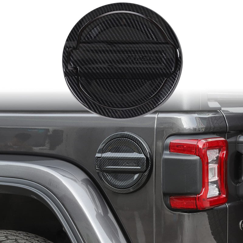 CheroCar ABS Gas Cap Cover Trim Fuel Tank Cover Decoration Kit for 20182025 Jeep Wrangler Accessories JL 24 DoorBlack