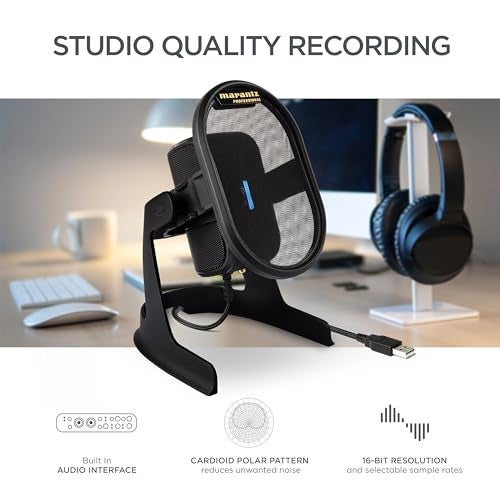 Marantz Professional Umpire - USB Microphone for Recording, Podcasting, Streaming and Gaming with Desktop Stand, Pop Filter and Shockmount, Black - Image 5