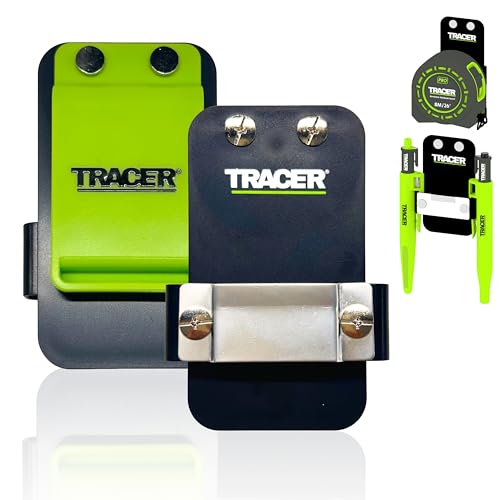 TRACER Metal Tape Measure Holster for Belt Heavy Duty Tape Measure Holder with Belt Clip and Tracer Marker Holsters Universal Measuring Tape Holder for Tool Belt Ultimate Tool Holster - Image 1
