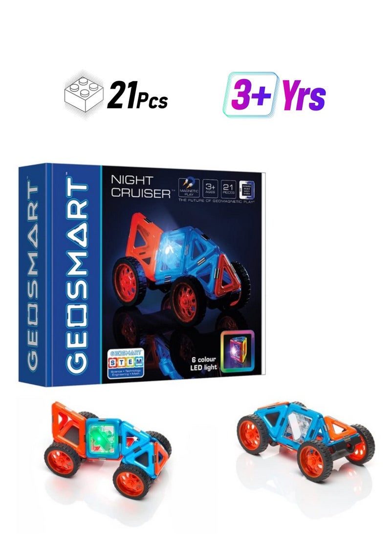 GeoSmart Night Cruiser Stem Vehicle Magnetic Building Set - Image 1