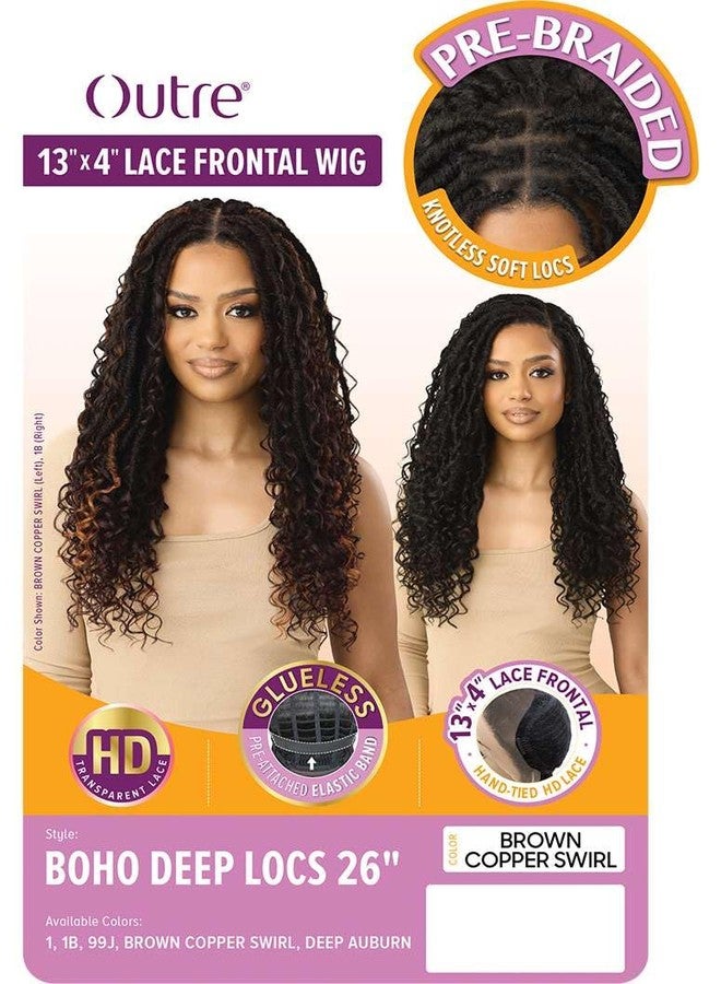 Outre 13x4 Lace Frontal Wig - Boho Deep Locs 26" (DEEP AUBURN) - Image 2