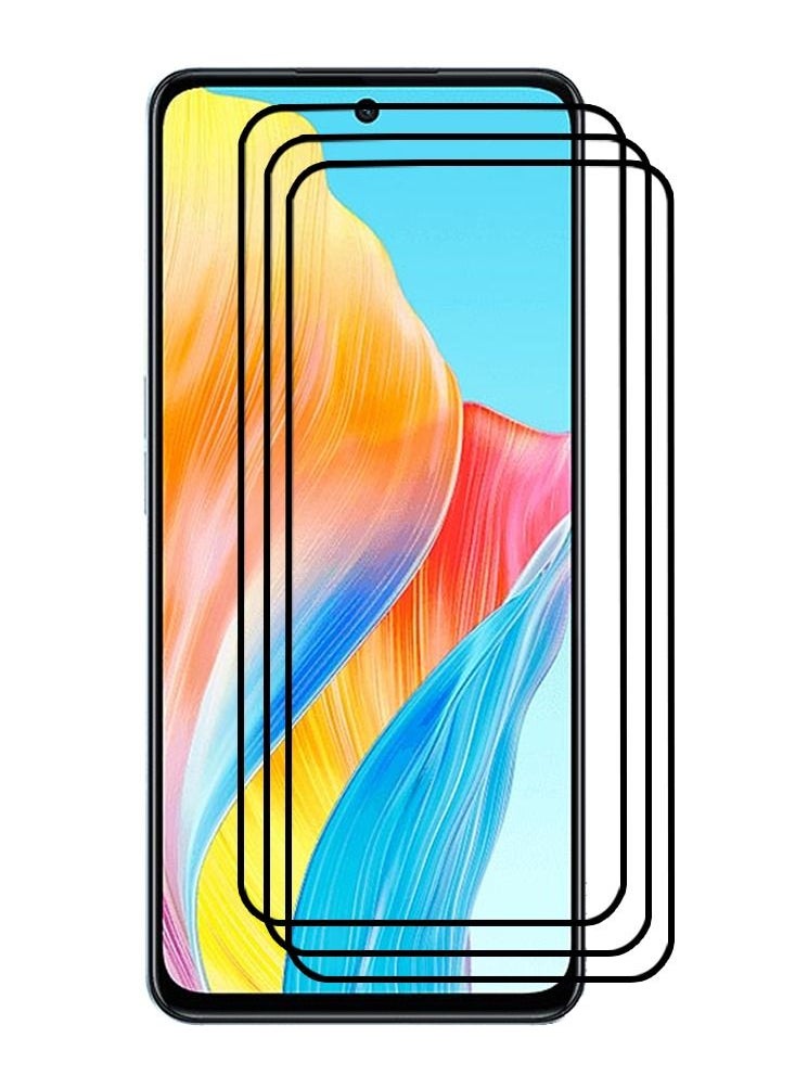 CATANES مجموعة من 3 قطع من واقي الشاشة الزجاجي المقوى لهاتف Oppo A98 5G مع الغراء الكامل من الخلف  - Image 2
