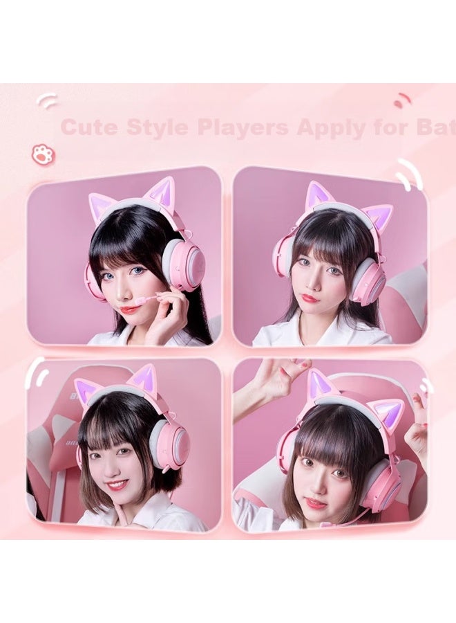 Somic Gs510 Optical Modem Earphones, Gaming Headset For Girls, Over-ear With Microphone, Pink, 3.5mm Versio
