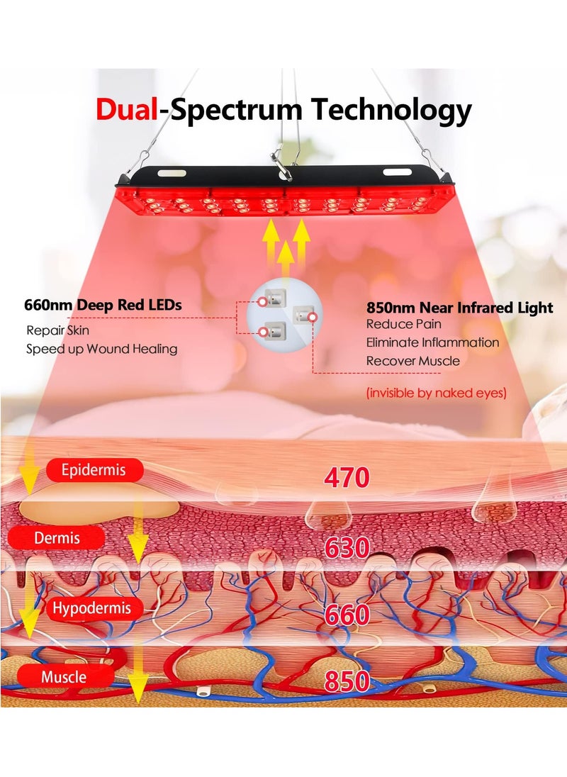 XiuWoo - Red Light Therapy Lamp for Face Body, LED Infrared Light Therapy with Adjustable Stand 660nm Red Light and 850nm Near Infrared Light for Body at Home for Women Men - Image 1
