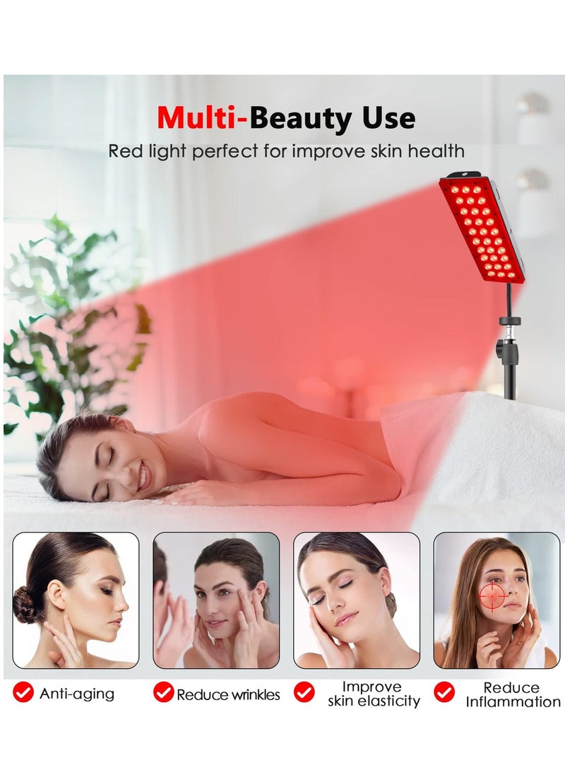 XiuWoo - Red Light Therapy Lamp for Face Body, LED Infrared Light Therapy with Adjustable Stand 660nm Red Light and 850nm Near Infrared Light for Body at Home for Women Men - Image 1